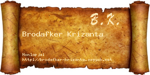 Brodafker Krizanta névjegykártya